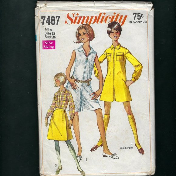 1967 Misses Pantdress & Front Wrap Skirt Pattern Sz 12 Complete - Picture 1 of 3
